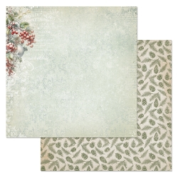 Двусторонний лист "Винтажный Новый Год. Рябинка на морозе", размер 30*30 см, 180гр (ScrapMania)