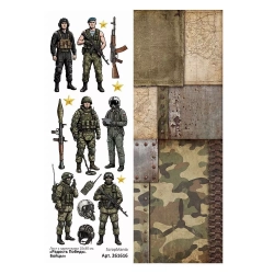 Лист с картинками 10х30 см "Радость Победы. Бойцы" (ScrapMania)