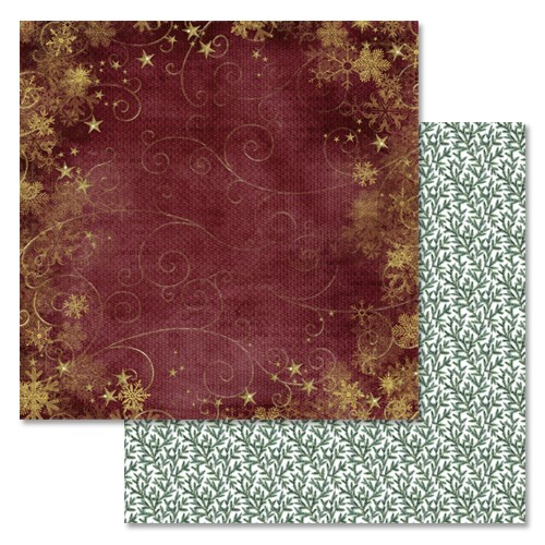 Double-sided sheet of ScrapMania paper "New Year's happiness. Warm evening", size 30x30 cm, 180 g/m2