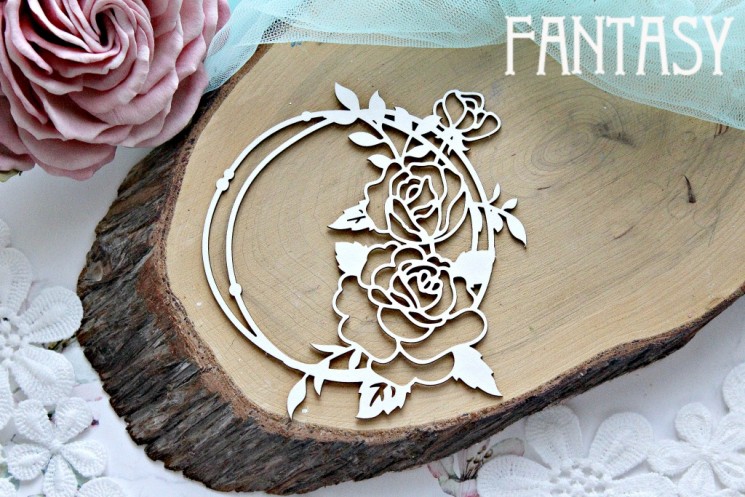 Chipboard Fantasy "Frame with roses 727" size 10*9.5 cm