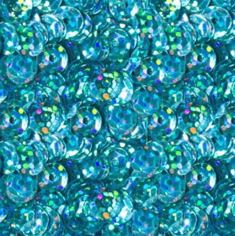 Sequins "Zlatka" in bulk, turquoise with holography No. 14, 6 mm, 10 gr