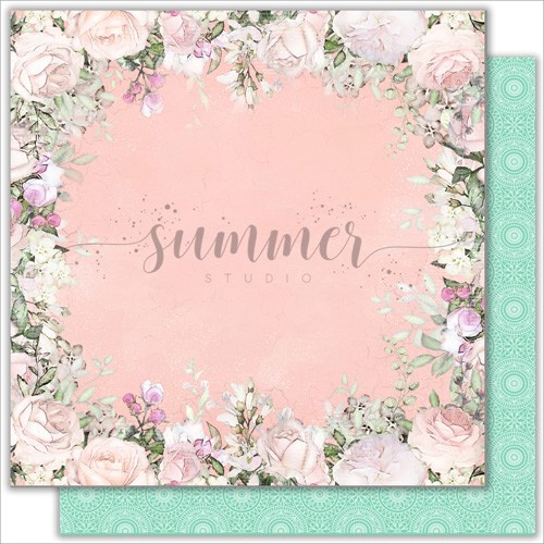 Double-sided sheet of paper Summer Studio Just Married "Elegance" size 30.5*30.5 cm, 190 g/m2
