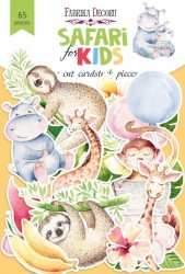 Набор высечек Fabrika Decoru коллекция "Safari for kids" 65 шт, 250 гр/м2