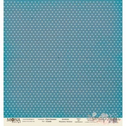 Односторонний лист бумаги MonaDesign Горох базовая "Синий" размер 30,5х30,5 см, 190 гр/м2