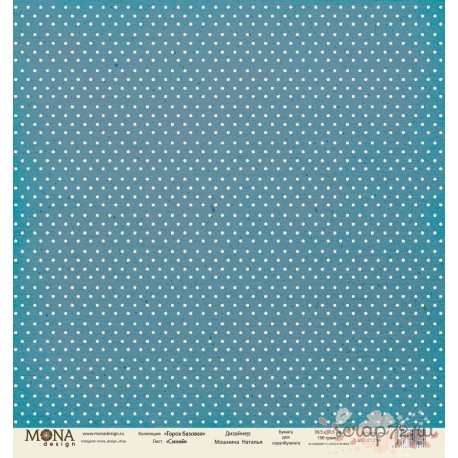 One-sided sheet of paper MonaDesign Pea base "Blue" size 30. 5x30. 5 cm, 190 g/m2