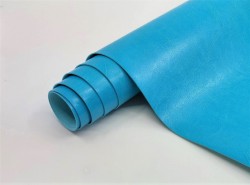 Binding leatherette Italy, color Aquamarine gloss, without texture, 50X35 cm, 240 g /m2