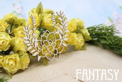 Чипборд Fantasy "Цветок бохо 1668" размер 7,7*6,6 см