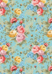 Отрез ткани 100% хлопок "версальские сады голубые" PEPPY, размер 50Х55 см