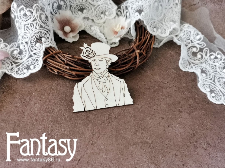 Чипборд Fantasy шарман "Мужчина 3553", размер 6,2*5,8 см