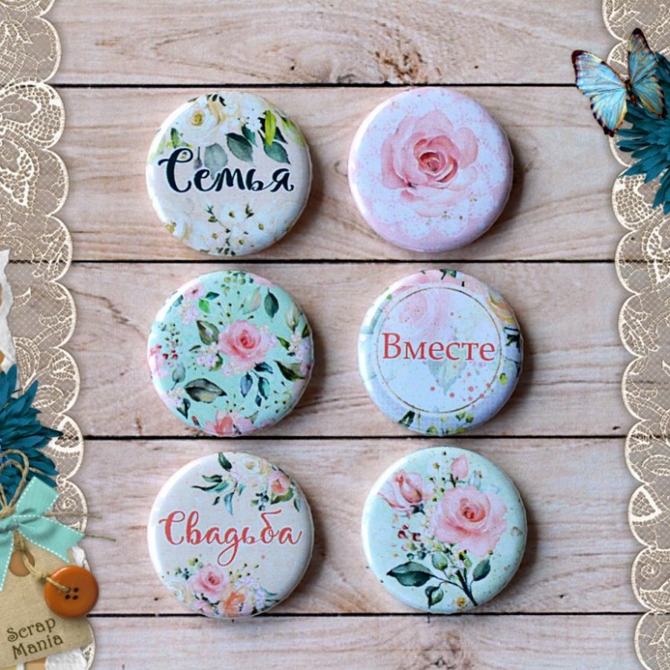 Набор фишек "Мечты невесты. Семья" (ScrapMania), 6 шт