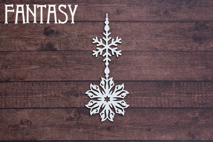Chipboard Fantasy "Snow Pendant 2315" size 7.6*3.2 cm