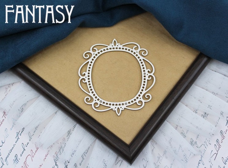 Chipboard Fantasy "Frame with curls 730" size 7.5 x 7cm