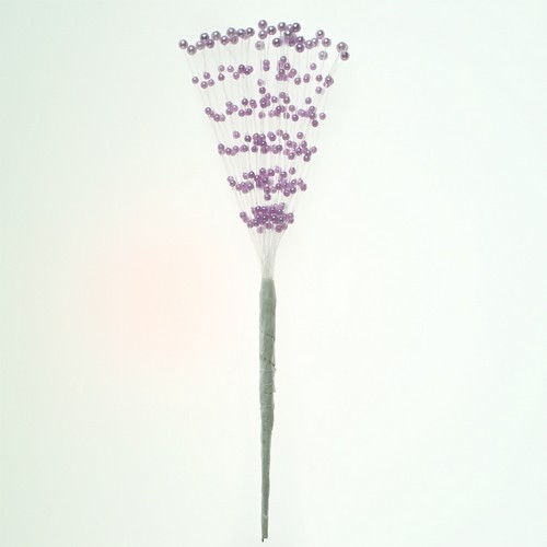 Decoration for scrapbooking "Shoots with pearls", lilac color 36 twigs