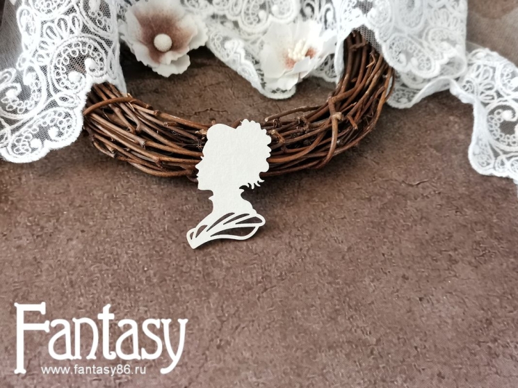 Чипборд Fantasy шарман "Силуэт девушки 3550", размер 3,8*2,5 см