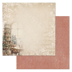 Двусторонний лист "Винтажный Новый Год. Зима за окном", размер 30*30 см, 180гр (ScrapMania)