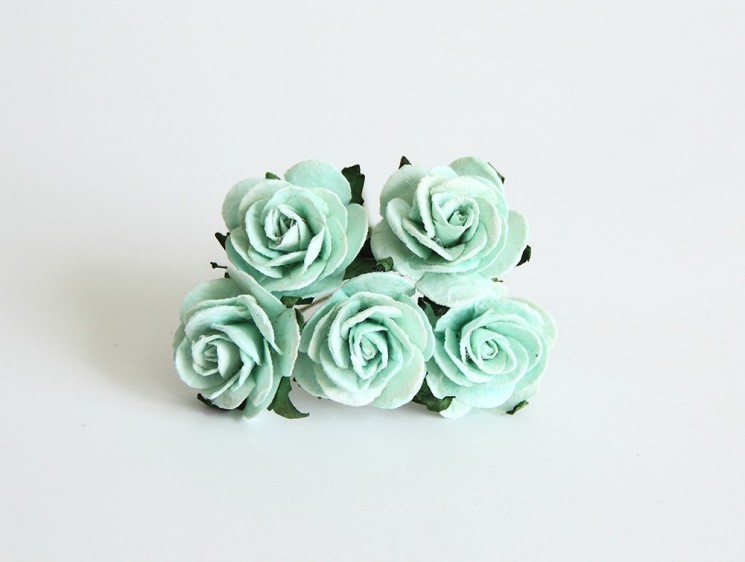 Roses "Mint" size 2.5 cm, 5 pcs