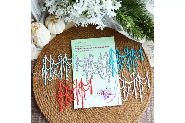 Нож для вырубки "Хрустальная подвеска №2" от AgiArt, размер 68*67 mm