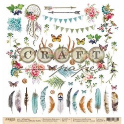 One-sided sheet of paper CraftPaper Boho-chic 