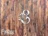 Чипборд Fantasy «Цифра 8 с розой 2589» размер 5,5*6,3 см