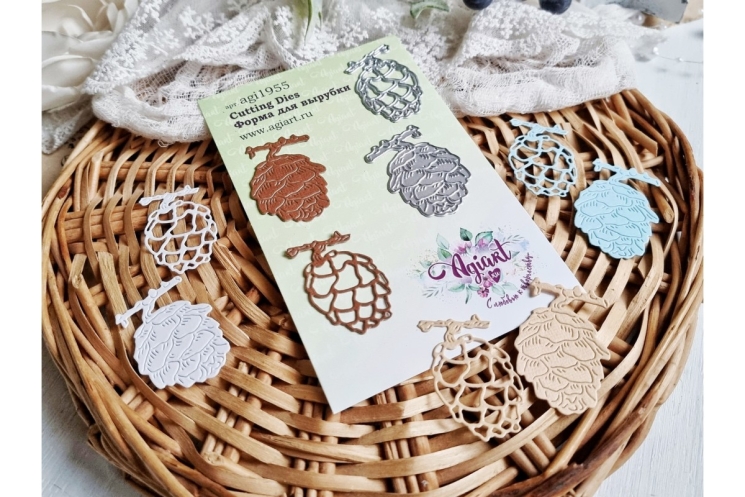 Ножи для вырубки "Кедровые шишки" от AgiArt, размер 45*26 mm и 45*31 mm