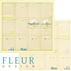 Двусторонний лист бумаги Fleur Design Я расту "Карточки", размер 30,5х30,5 см, 190 гр/м2
