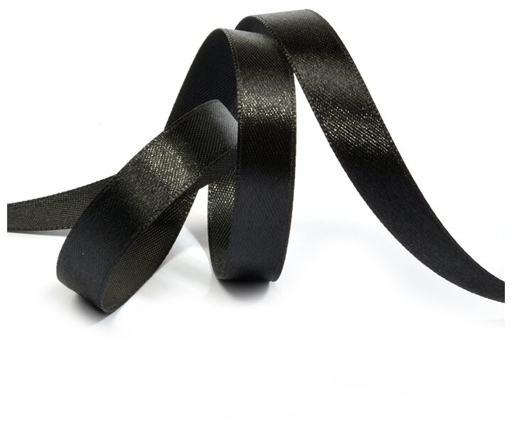 Satin ribbon "Black", width 1.2 cm, length 5.6 m