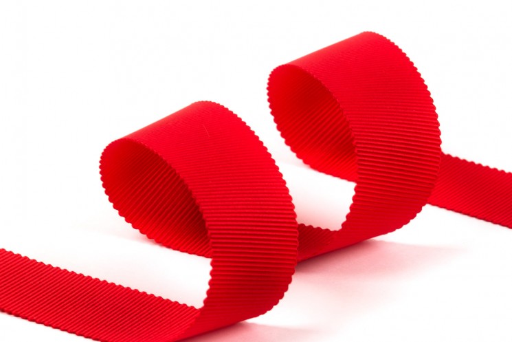 Reps tape with a serrated edge Petersham "Red", width 2.5 cm, length 1 m