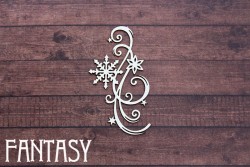 Чипборд Fantasy «Завиток с снежинкой 2332» размер 6,5*3,7см