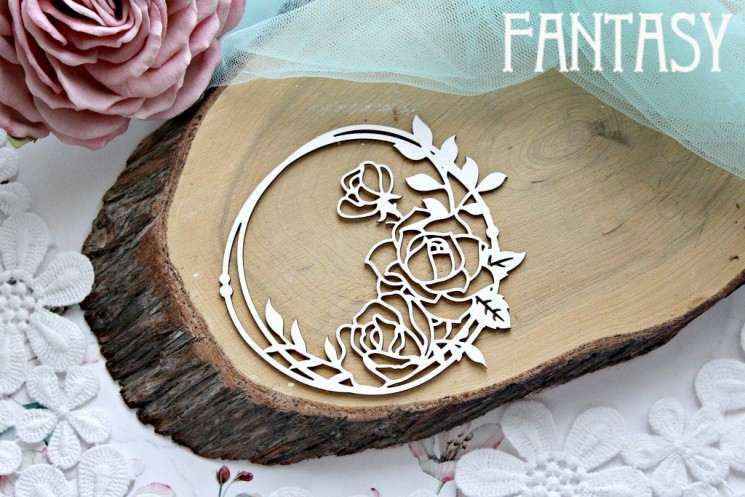 Chipboard Fantasy "Frame with roses 732" size 9*8.5 cm