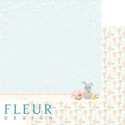 Двусторонний лист бумаги Fleur Design В облаках "Дождик", размер 30,5х30,5 см, 190 гр/м2