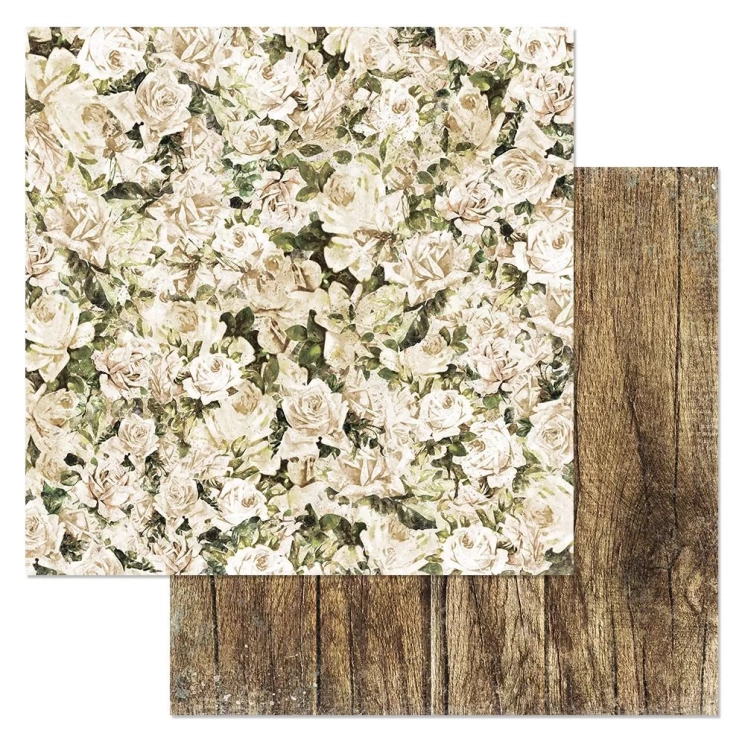 Двусторонний лист "Эхо прошлого. Воспоминания роз", размер 30*30 см, 180гр (ScrapMania)
