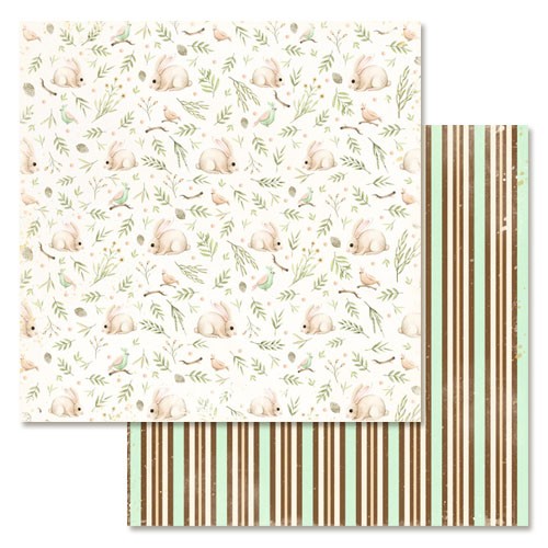 Double-sided sheet of ScrapMania paper "Forest miracle. Fluffy happiness", size 30x30 cm, 180 g/m2