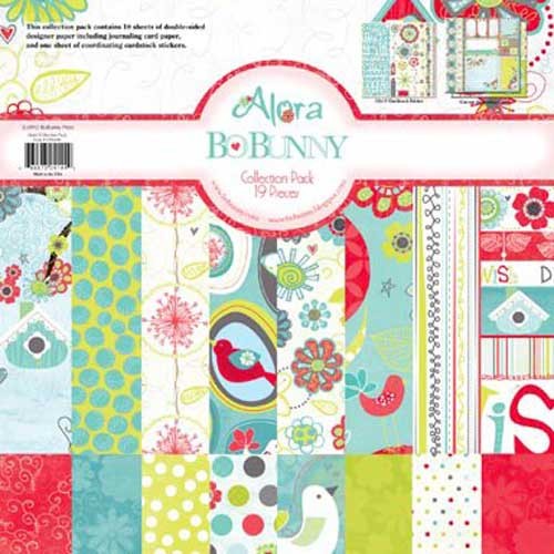 BoBunny "Allora" double-sided paper set, 18 sheets, 30x30 cm, 190 gr/m2