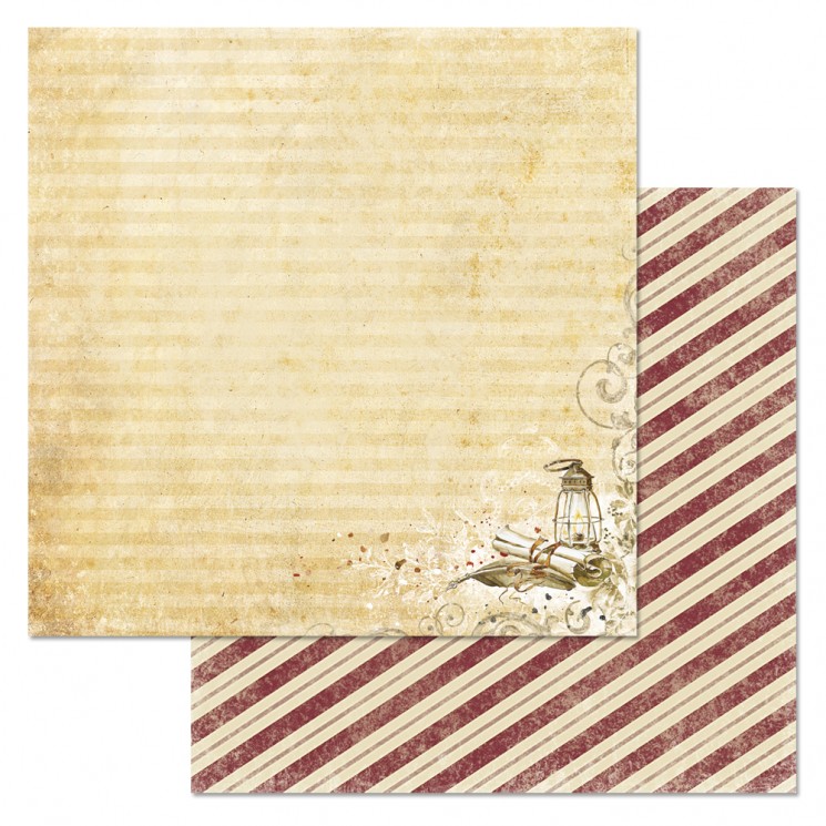 Double-sided sheet of ScrapMania paper " Wizard. Manuscript", size 30x30 cm, 180 g/m2
