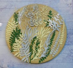 Вырубка набор листочков веточек 35 эл. бумага  кардсток 290 гр.