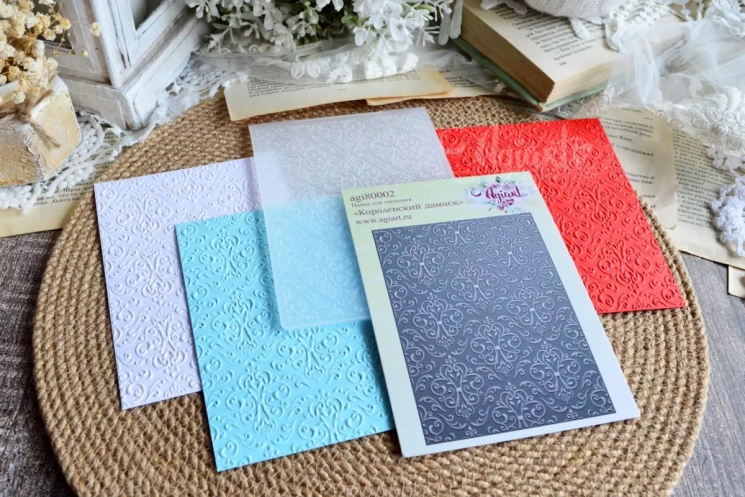 Папка для тиснения 3D "Королевский дамаск" от AgiArt, размер: 145*105 mm. (формат А6)