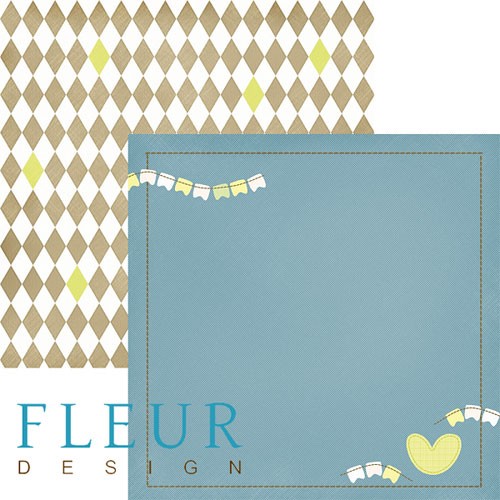 Double-sided sheet of paper Fleur Design I grow "Rhombuses", size 30. 5x30. 5 cm, 190 g/m2