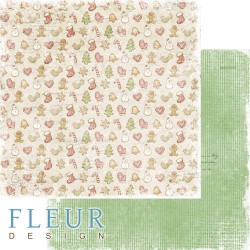Double-sided sheet of paper Fleur Design Winter vintage 