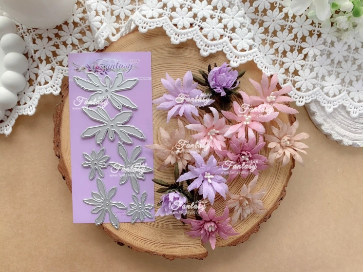 Нож для вырубки FantasyScrap «Цветы лучистые, чертополох», Fd-1756, размер от 2 до 5,5 см