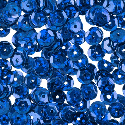 Sequins "Zlatka" in bulk, blue No.07, 6 mm, 10 gr