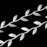 Decorative braid with leaves, White, width 25 mm, cut 1 m