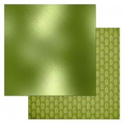 Двусторонний лист бумаги ScrapMania "Фономикс. Зеленый. Металлик", размер 30х30 см, 180 гр/м2