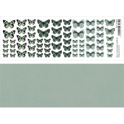Двусторонний лист с картинками "Бабочки мятные", 10х30см, 180 гр/м2