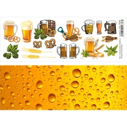 Двусторонний лист с картинками "Пивная. Картинки", 10х30см, 180 гр/м2