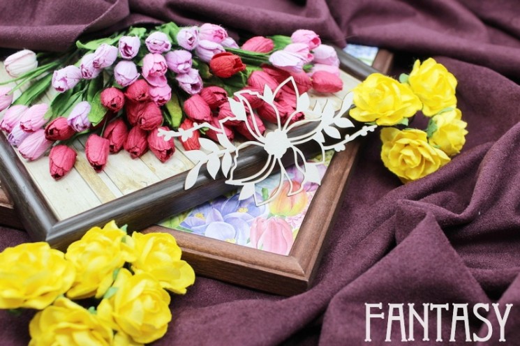 Chipboard Fantasy "Opened tulip 1999" size 10.1*5.7 cm