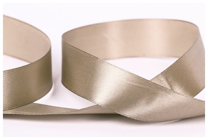 Satin ribbon "Gray-beige", width 1.2 cm, length 5.6 m