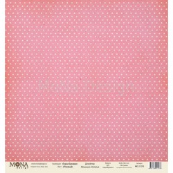 Односторонний лист бумаги MonaDesign Горох базовая "Розовый" размер 30,5х30,5 см, 190 гр/м2