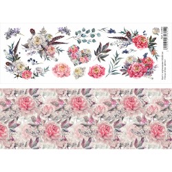 Двусторонний лист с картинками "Танцы ветра. Цветы", 10х30 см, 180 гр/м2