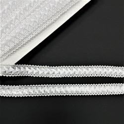Ribbon with a pattern, white, width 2 cm, cut 50 cm