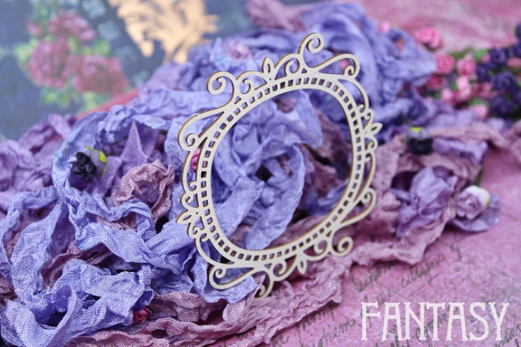 Chipboard Fantasy "Frame with curls 742" size 7, 7x7, 7cm